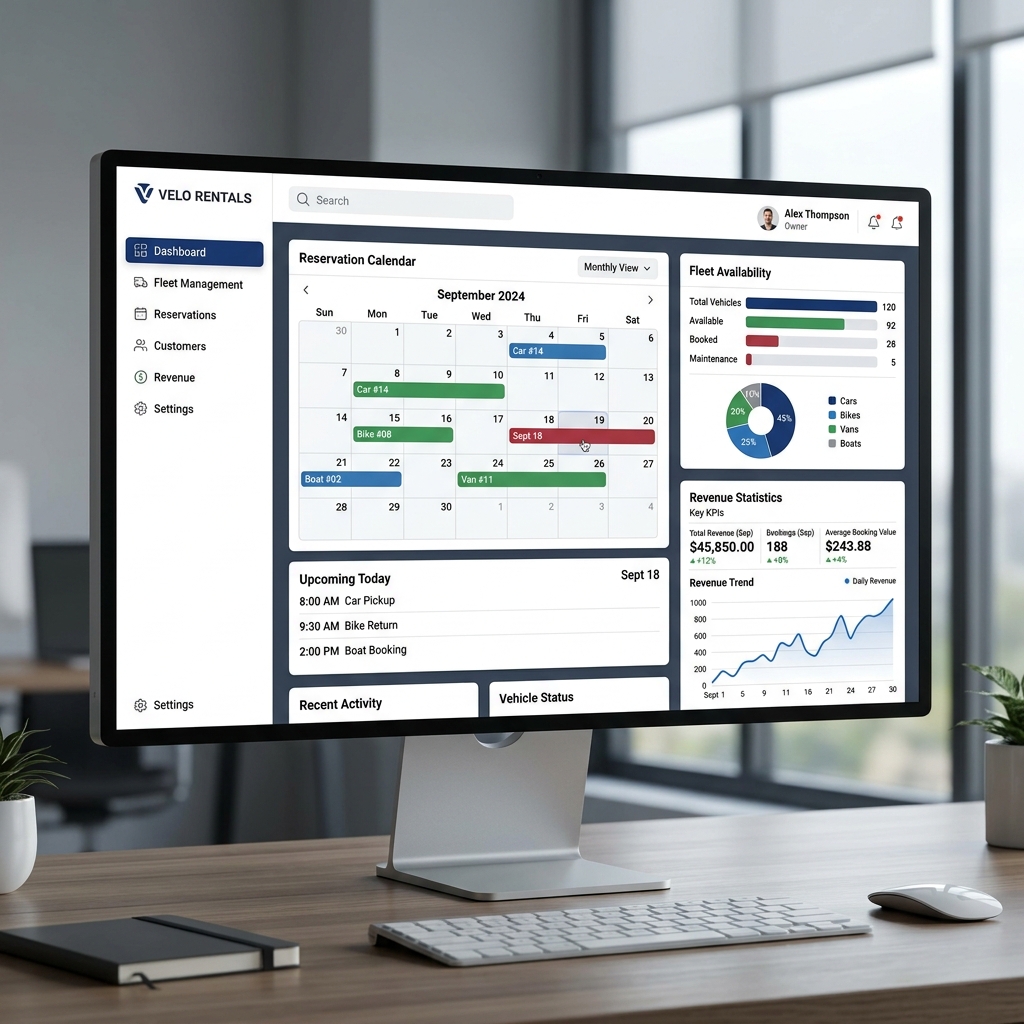 Owner Admin Dashboard Screen Mockup
